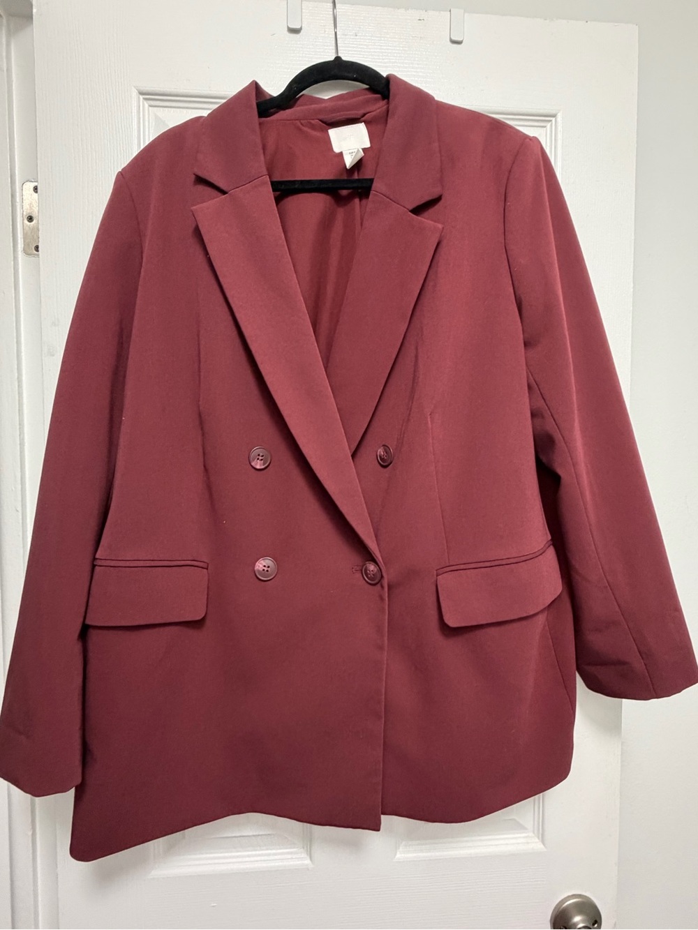 H&M Double-Breasted Blazer Jacket - Wine
